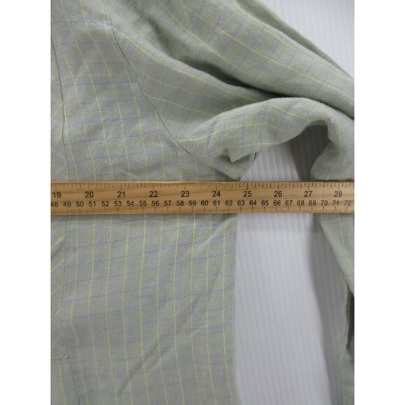 Flax Top Small Linen Tunic Shirt Lagenlook Cottagecore Button Down - Picture 5 of 9